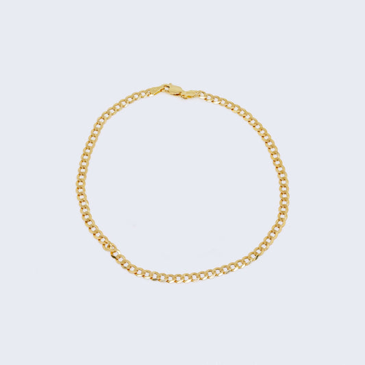 14K Gold Curb Style Ankle Bracelet