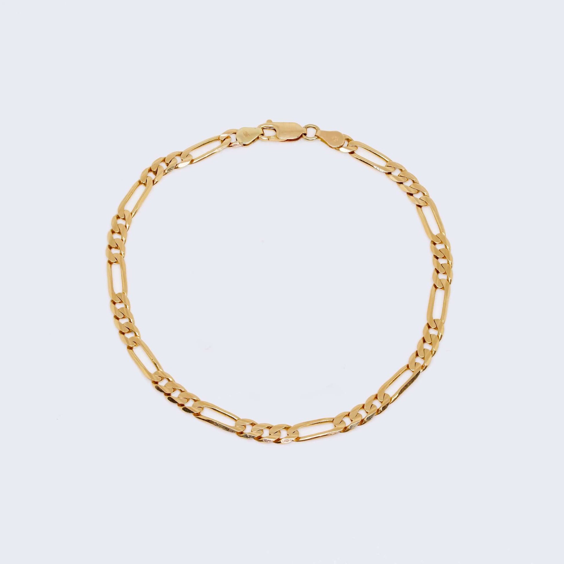 10K Gold Figaro Style Ankle Bracelet