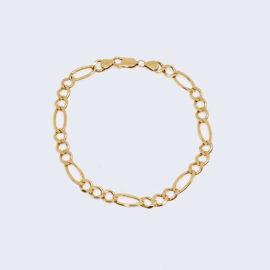 10K Yellow Gold Figaro Style Ankle Bracelet