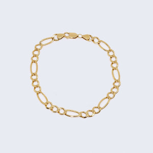 10K Yellow Gold Figaro Style Ankle Bracelet 10K Yellow Gold Figaro Style Ankle Bracelet