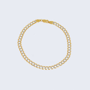 14K Two Tones Gold Curb Link Ankle Bracelet 14K Two Tones Gold Curb Link Ankle Bracelet