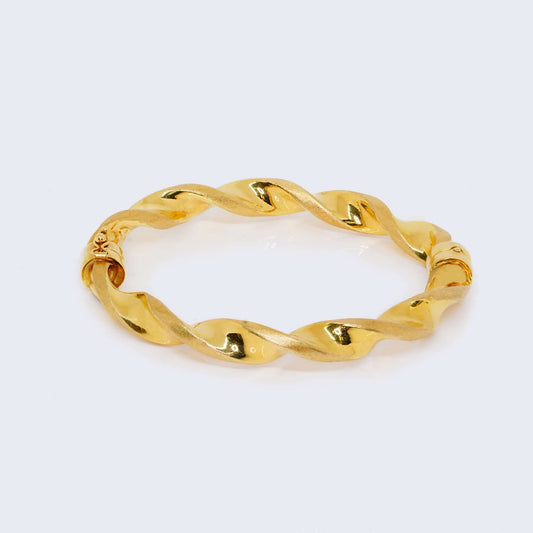 14K Gold Twisted Bangle Bracelet