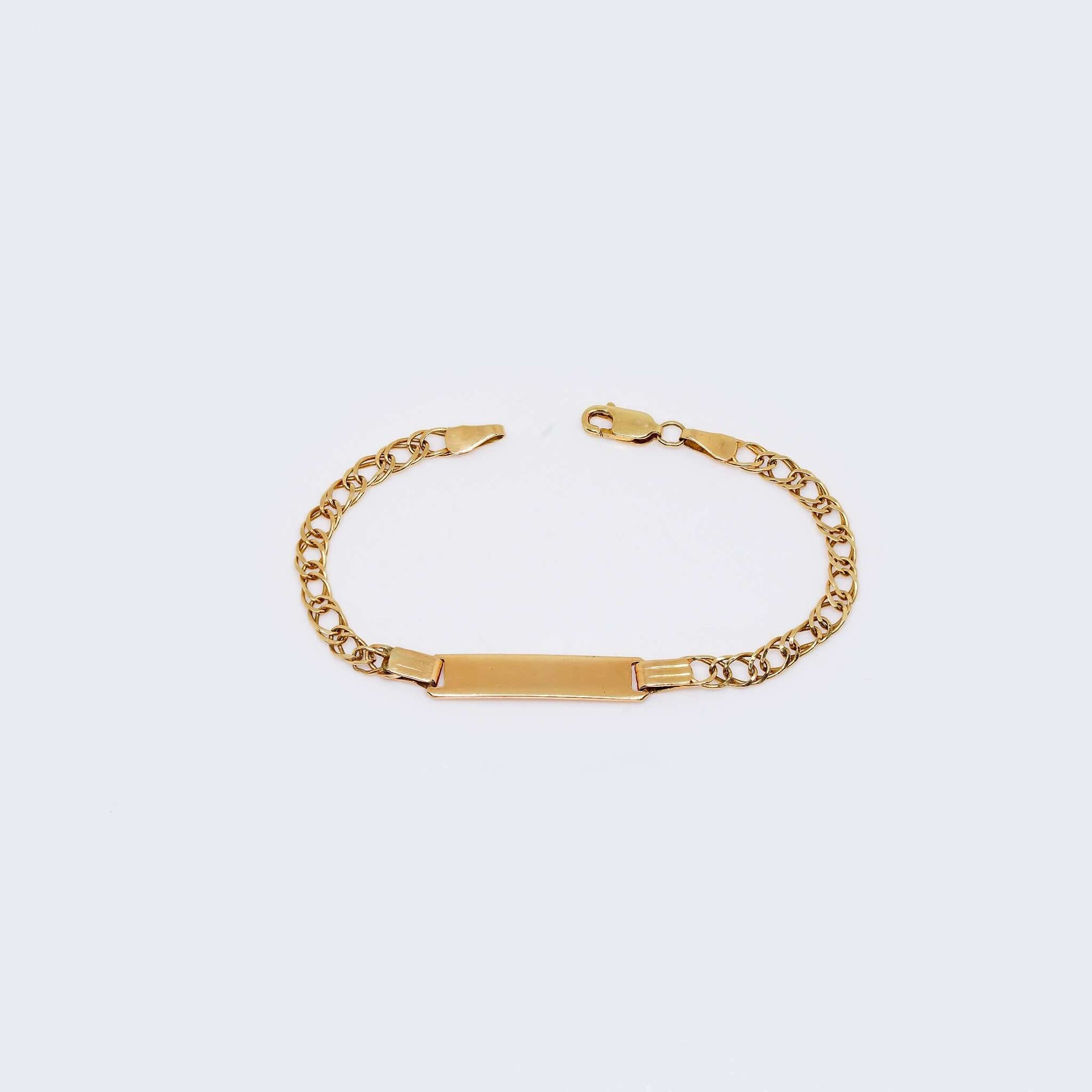 14K Yellow Gold Name Plate Children Bracelet