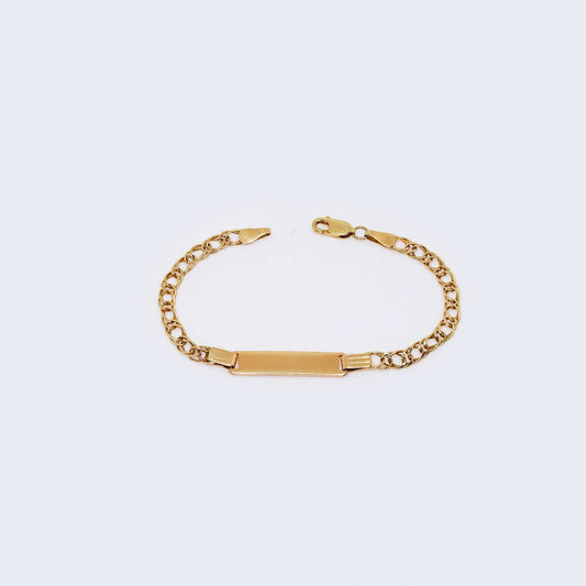 14K Yellow Gold Name Plate Children Bracelet