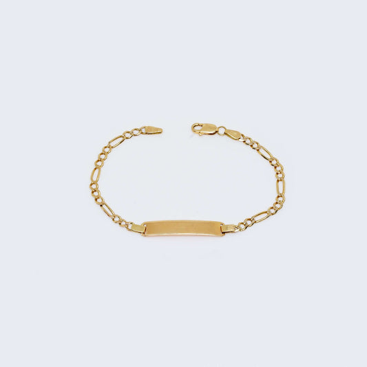 14K Yellow Gold Name Plate Children Bracelet