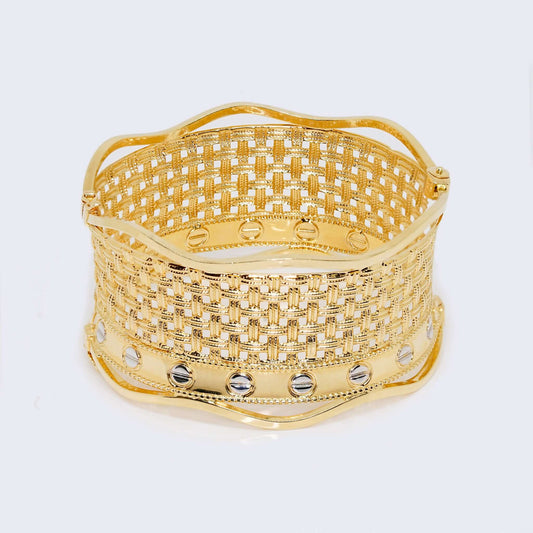 14K Two Tones Gold Vintage Monet Cartier Bangle Bracelet