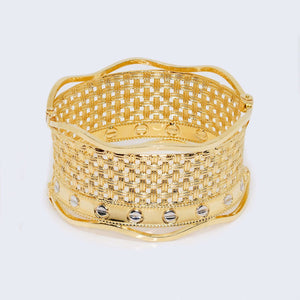 14K Two Tones Gold Vintage Monet Cartier Bangle Bracelet 14K Two Tones Gold Vintage Monet Cartier Bangle Bracelet