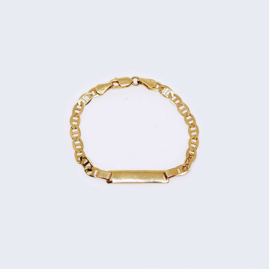 14K Yellow Gold Name Plate Children Bracelet
