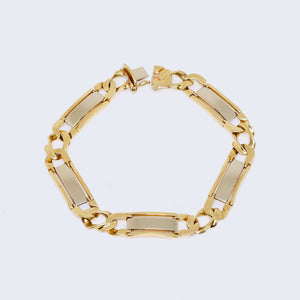 14K Solid Two Tones Figaro Design Fancy Gold Bracelet 8 1/4¨ 10.7 mm 14K Solid Two Tones Figaro Design Fancy Gold Bracelet 8 1/4¨ 10.7 mm