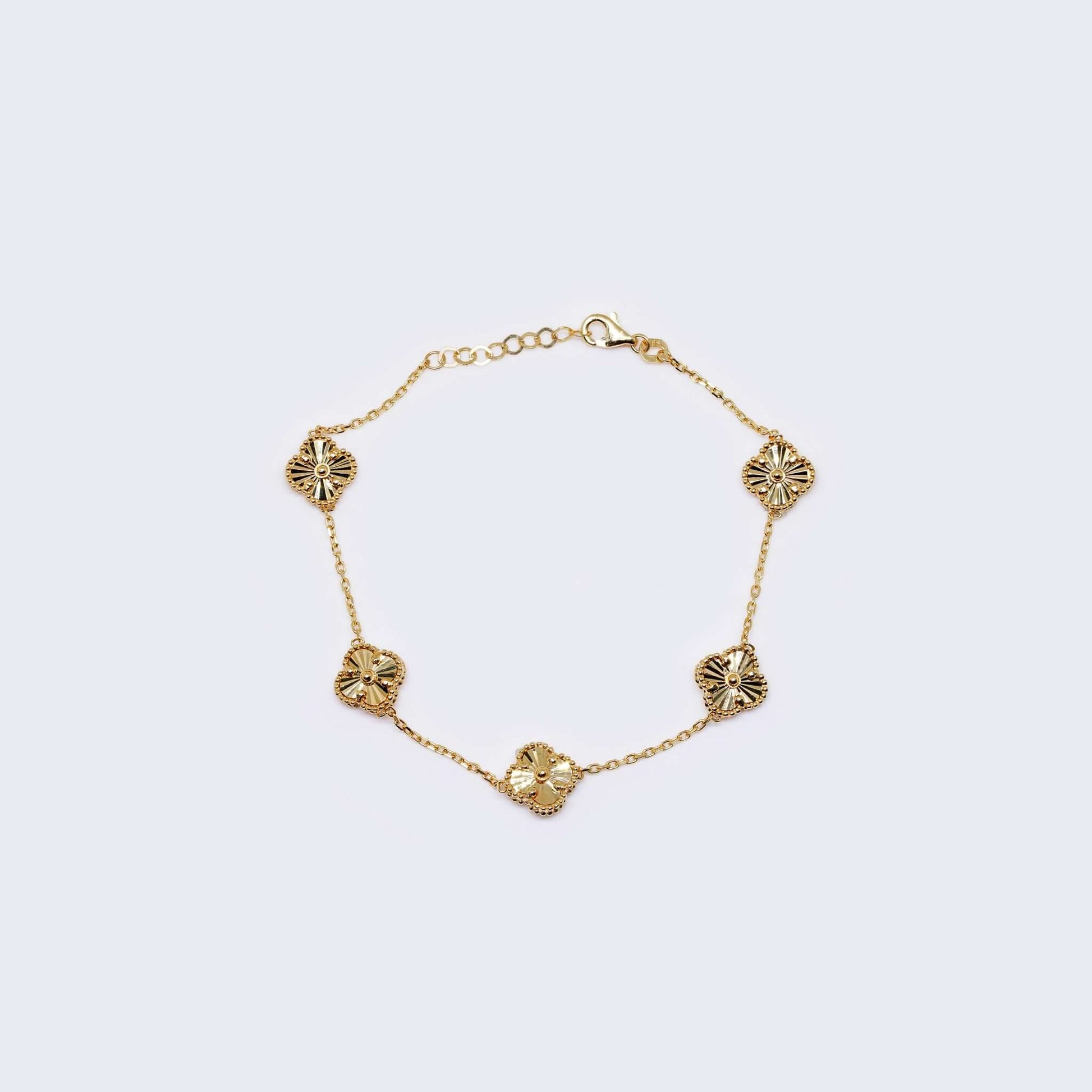 14K Gold Clover Set: Bracelet