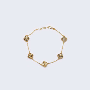 14K Gold Clover Set: Bracelet 14K Gold Clover Set: Bracelet