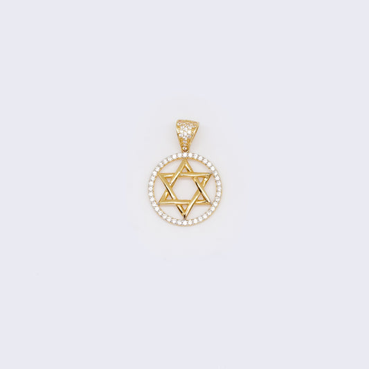 14K CZ Star Of David Symbol Religious Charm