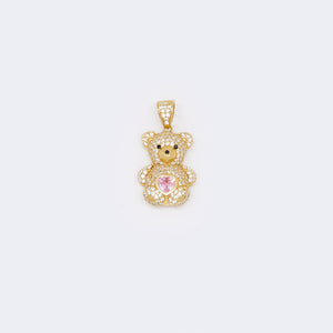 14K Tourmaline Puffed Teddy Bear Charm 14K Tourmaline Puffed Teddy Bear Charm