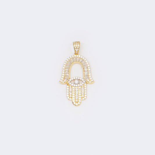 14K CZ Hamsa Hand charm