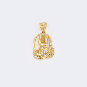 14K CZ Headphone & Microphone Charm 14K CZ Headphone & Microphone Charm