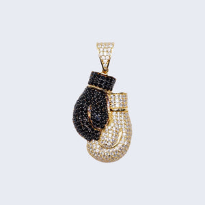 14K ICE OUT BOXING GLOVES WITH BLACK &WHITE Cubic Zirconia 14K ICE OUT BOXING GLOVES WITH BLACK &WHITE Cubic Zirconia