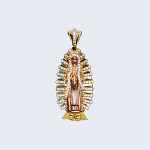 14K VIRGEN MARY 3 TONE COLOR WITH Cubic Zirconia 14K VIRGEN MARY 3 TONE COLOR WITH Cubic Zirconia