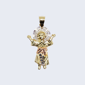 14K GOLD NINO DIVINO 3 TONE Cubic Zirconia PENDANT CHARM 14K GOLD NINO DIVINO 3 TONE Cubic Zirconia PENDANT CHARM