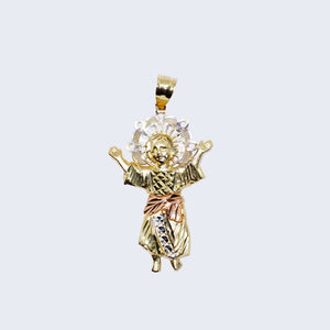 14K GOLD THREE TONE NINO DIVINO PENDANT CHARM 14K GOLD THREE TONE NINO DIVINO PENDANT CHARM