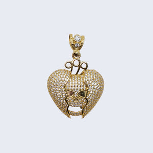 14K HEART WITH SKELOTON FACE WITH WITHE Cubic Zirconia 14K HEART WITH SKELOTON FACE WITH WITHE Cubic Zirconia