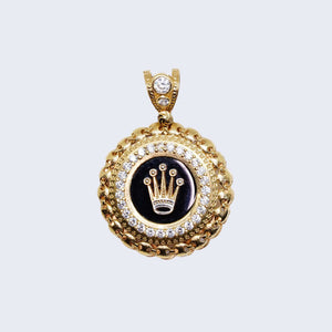 14K CROWN WITH ONIX STONE &Cubic Zirconia 14K CROWN WITH ONIX STONE &Cubic Zirconia