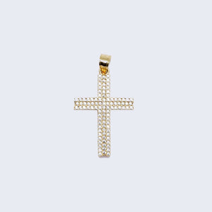 14K CROSS WITH WHITE CUBIC ZIRCONIA YELLOW 14K CROSS WITH WHITE CUBIC ZIRCONIA YELLOW