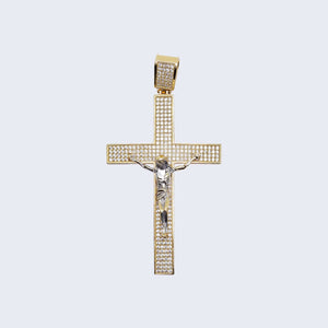 14K CROSS WITH JESUS AND WHITE Cubic Zirconia 14K CROSS WITH JESUS AND WHITE Cubic Zirconia