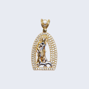 14K SAINT LAZURES CHARM WITH WHITE Cubic Zirconia CHARM 14K SAINT LAZURES CHARM WITH WHITE Cubic Zirconia CHARM