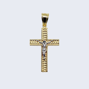 14K CROSS WITH JESUS YELLOW & GOLD 14K CROSS WITH JESUS YELLOW & GOLD