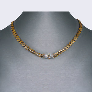 14K Monaco with Cubic Zirconia Link Chocker 16" 7mm 14K Monaco with Cubic Zirconia Link Chocker 16" 7mm