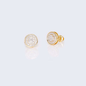 10K Yellow Gold Round Cushion Diamond Studs Earrings 10K Yellow Gold Round Cushion Diamond Studs Earrings
