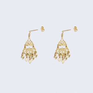 14K Yellow Gold Magnificent Beaded Drop Dangle Earrings 14K Yellow Gold Magnificent Beaded Drop Dangle Earrings