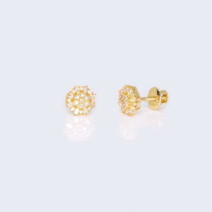 14K Yellow Gold Round Cushion 0.23 CT Diamond Studs Earrings 14K Yellow Gold Round Cushion 0.23 CT Diamond Studs Earrings