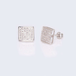 10K White Gold Square Cushion Diamond Studs Earrings 10K White Gold Square Cushion Diamond Studs Earrings