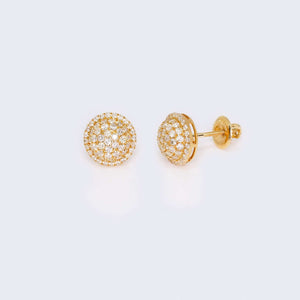 10K Yellow Gold Round Cushion Diamond Studs Earrings 10K Yellow Gold Round Cushion Diamond Studs Earrings