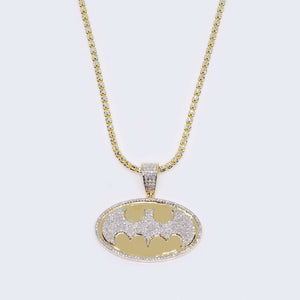 14K Gold 1.5 CT Diamond Batman Design Charm Yellow Gold Chain Set Necklace 14K Gold 1.5 CT Diamond Batman Design Charm Yellow Gold Chain Set Necklace