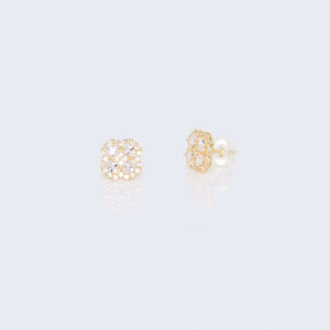 14k Gold Round and Oval Cubic Zirconia Zirconia Earrings 14k Gold Round and Oval Cubic Zirconia Zirconia Earrings