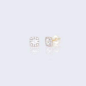14K Gold Square Cubic Zirconia Zirconia STUD Earrings 14K Gold Square Cubic Zirconia Zirconia STUD Earrings