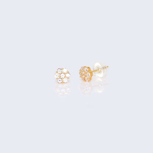14K Gold Flower Cubic Zirconia Zirconia Earrings 14K Gold Flower Cubic Zirconia Zirconia Earrings