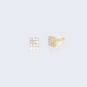 14K Gold Square Cubic Zirconia Zirconia Earrings 14K Gold Square Cubic Zirconia Zirconia Earrings