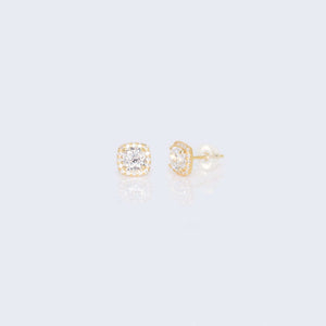 14K Gold Round and Square in the middle Cubic Zirconia Zirconia Earrings 14K Gold Round and Square in the middle Cubic Zirconia Zirconia Earrings