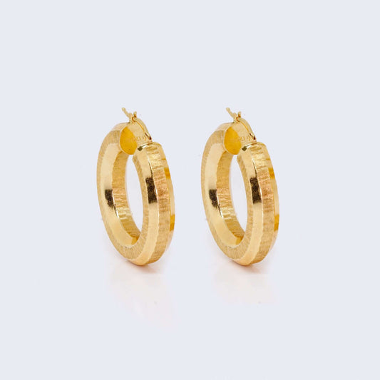 14K Yellow Gold Circle Hoop Earrings