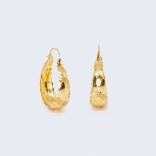 14K Yellow Gold Hollow Circle Hoop Earrings