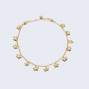 14K Yellow Gold Butterfly Pendant Charm Ankle Bracelet 14K Yellow Gold Butterfly Pendant Charm Ankle Bracelet