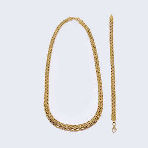 14K Yellow Gold Thick Necklace & Bracelet Set 14K Yellow Gold Thick Necklace & Bracelet Set