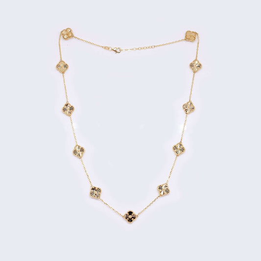 14K Gold Clover Set: Necklace