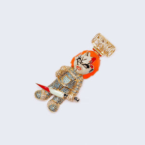 14K Gold Colorful Chucky Pendant Charm with Zirconia Stones 14K Gold Colorful Chucky Pendant Charm with Zirconia Stones
