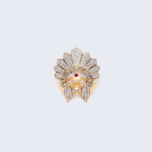 14K Gold Indian Design Ring with 2.21 CT Diamond Stones 14K Gold Indian Design Ring with 2.21 CT Diamond Stones