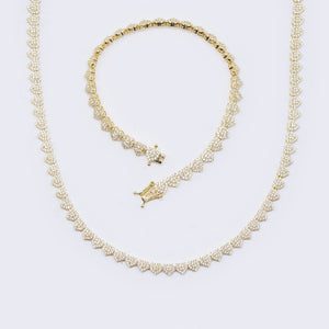 14K Riviera Tennis Cubic Zirconia Necklace Set 14K Riviera Tennis Cubic Zirconia Necklace Set