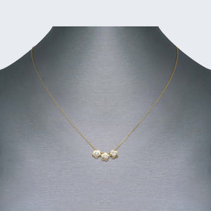 14K Gold Three Flowers Necklace Set 14K Gold Three Flowers Necklace Set